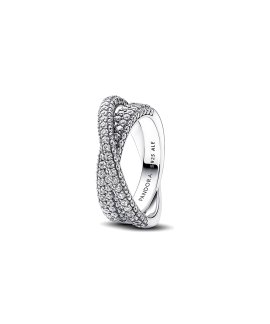 Pandora Timeless Pavé Crossover Dual Band Joia Anel Mulher 193022C01