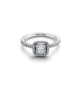Pandora Sparkling Square Halo Joia Anel Mulher 193555C02