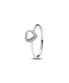 Pandora Engravable Heart Halo Joia Anel Mulher 193801C01