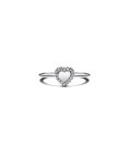 Pandora Engravable Heart Halo Joia Anel Mulher 193801C01