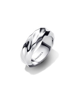 Pandora Essence Rippled Wide Band Joia Anel Aliança Mulher 193886C00