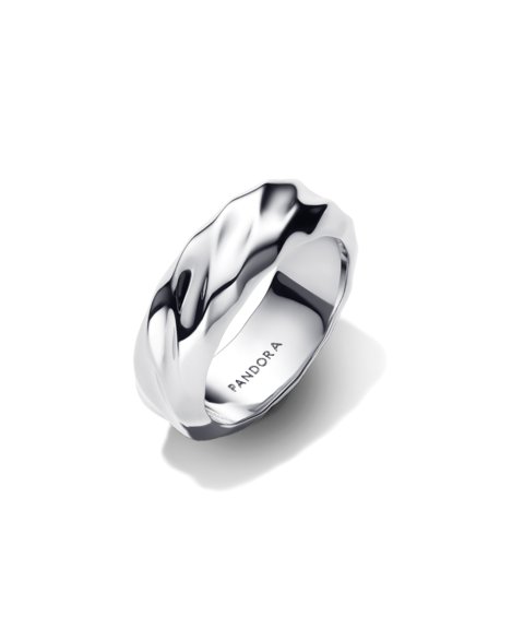 Pandora Essence Rippled Wide Band Joia Anel Aliança Mulher 193886C00