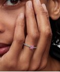 Pandora Sparkling Pink Flower Joia Anel Mulher 194499C02
