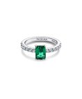 Pandora Rectangular Sparkling Green Halo Joia Anel Mulher 194506C01