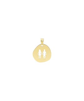 DonaZinda Família Menina e Menino Joia Pendente Colar Medalha Ouro 19.2K Mulher 194BE0006AO