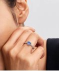 Pandora Elevated Blue Heart Joia Anel Mulher 198421C05