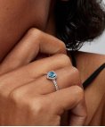 Pandora Elevated Light Blue Heart Joia Anel Mulher 198421C10
