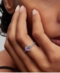 Pandora Elevated Light Purple Heart Joia Anel Mulher 198421C12