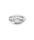 Pandora Crossover Pavé Triple Band Joia Anel Mulher 199057C01