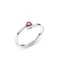 Pandora Red Tilted Heart Solitaire Joia Anel Mulher 199267C01