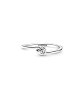 Pandora Clear Tilted Heart Solitaire Joia Anel Mulher 199267C02