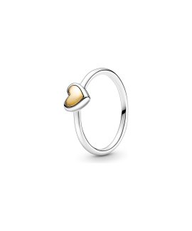 Pandora Domed Golden Heart 14K Gold Joia Anel Mulher 199396C00