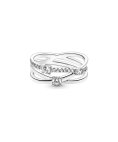 Pandora Sparkling Triple Band Joia Anel Mulher 199400C01