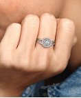 Pandora Sparkling Double Halo Joia Anel Mulher 199408C01 Pandora Sparkling Double Halo Joia Anel Mulher 199408C01