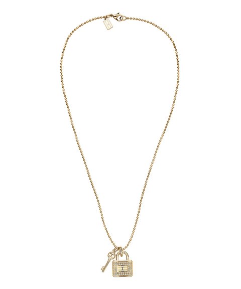 Tommy Hilfiger Pave Lock Joia Colar Classic Signature Mulher 2700459 Tommy Hilfiger Pave Lock Joia Colar Classic Signature Mulher 2700459