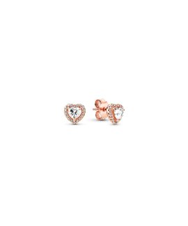 Pandora Rose Sparkling Elevated Heart Joia Brincos Mulher 288427C01