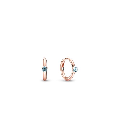 Pandora Rose Light Blue Solitaire Huggie Joia Brincos Mulher 289304C02 Pandora Rose Light Blue Solitaire Huggie Joia Brincos Mulher 289304C02