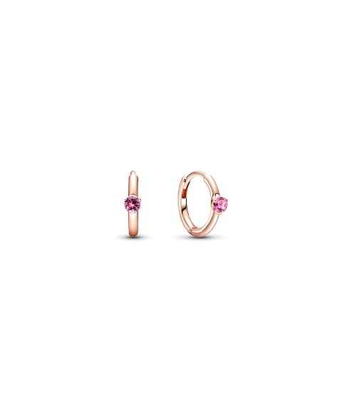 Pandora Rose Pink Solitaire Huggie Joia Brincos Mulher 289304C03