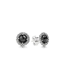 Pandora Sparkling Black Spinel Joia Brincos Mulher 290548SPB