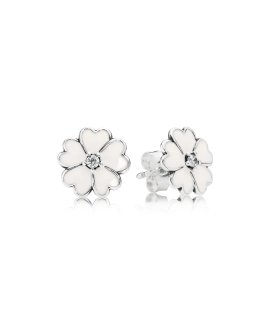 Pandora White Primrose Flower Joia Brincos Mulher 290569EN12