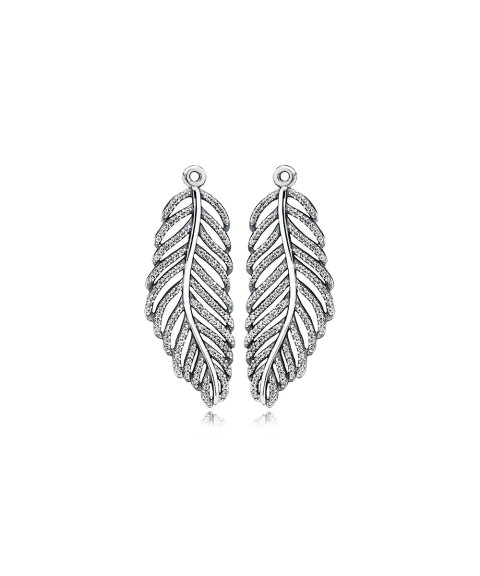 Pandora Feather Earring Joia Pendente Brincos Mulher 290680CZ Pandora Feather Earring Joia Pendente Brincos Mulher 290680CZ