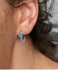 Pandora Blue Pansy Flower Hoop Joia Brincos Mulher 290775C01 Pandora Blue Pansy Flower Hoop Joia Brincos Mulher 290775C01