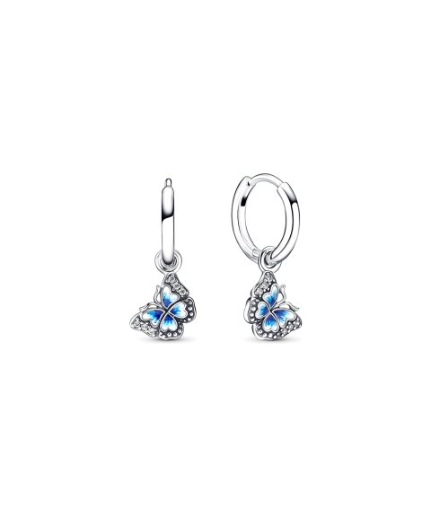 Pandora Blue Butterfly Hoop Joia Brincos Mulher 290778C01 Pandora Blue Butterfly Hoop Joia Brincos Mulher 290778C01