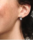 Pandora Double Heart Sparkling Joia Brincos Mulher 291199C01 Pandora Double Heart Sparkling Joia Brincos Mulher 291199C01