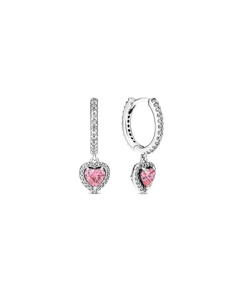 Pandora Sparkling Halo Heart Joia Brincos Mulher 291445C01