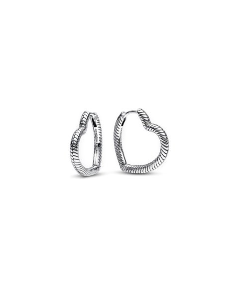 Pandora Moments Heart Charm Hoop Joia Brincos Mulher 292236C00