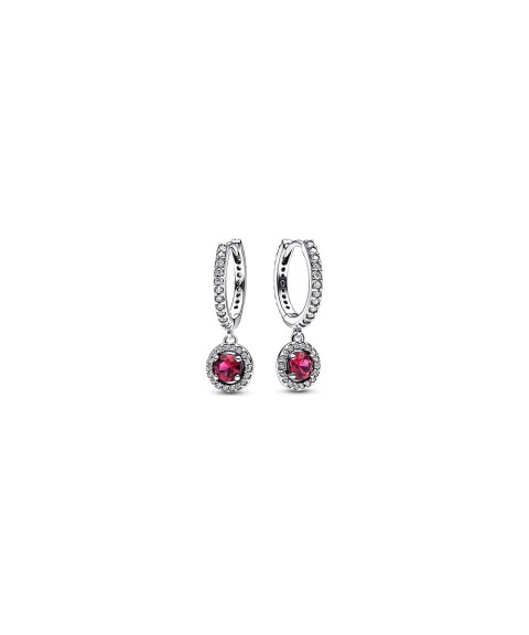 Pandora Red Round Sparkling Hoop Joia Brincos Mulher 292379C01 Pandora Red Round Sparkling Hoop Joia Brincos Mulher 292379C01