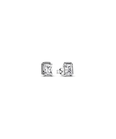 Pandora Rectangular Sparkling Halo Joia Brincos Mulher 292380C01 Pandora Rectangular Sparkling Halo Joia Brincos Mulher 292380C01
