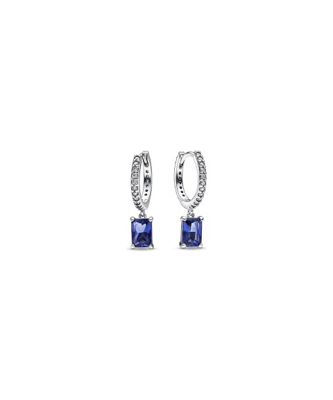 Pandora Blue Rectangular Sparkling Hoop Joia Brincos Mulher 292381C01 Pandora Blue Rectangular Sparkling Hoop Joia Brincos Mulher 292381C01