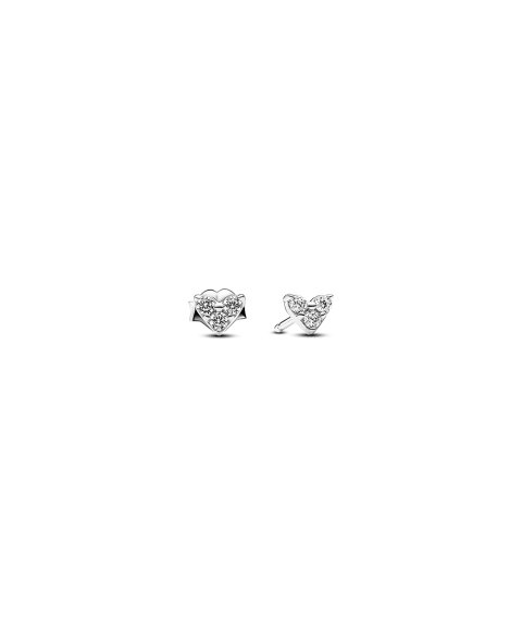 Pandora Triple Stone Heart Joia Brincos Mulher 293003C01 Pandora Triple Stone Heart Joia Brincos Mulher 293003C01
