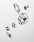 Pandora Sparkling Heart Halo Joia Brincos Mulher 293097C01