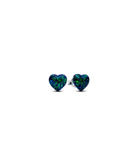 Pandora Opalescent Green Heart Joia Brincos Mulher 293356C01
