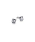 Pandora Sparkling Square Halo Joia Brincos Mulher 293551C02
