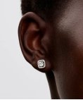 Pandora Sparkling Square Halo Joia Brincos Mulher 293551C02