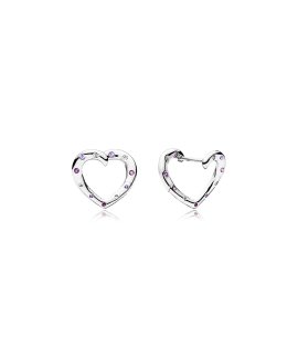 Pandora Bright Hearts Joia Brincos Mulher 297231NRPMX