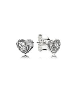 Pandora Vintage Heart Fans Joia Brincos Mulher 297298CZ