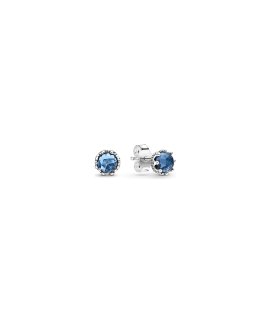 Pandora Blue Sparkling Crown Joia Brincos Mulher 298311NMB