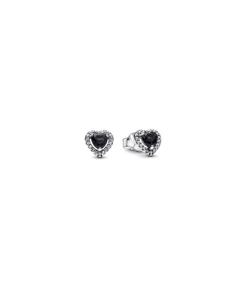 Pandora Elevated Black Heart Joia Brincos Mulher 298427C03