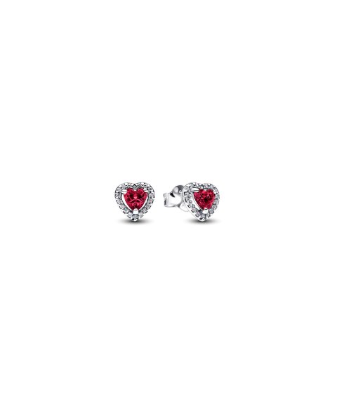 Pandora Elevated Red Heart Joia Brincos Mulher 298427C04
