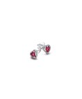 Pandora Elevated Red Heart Joia Brincos Mulher 298427C04