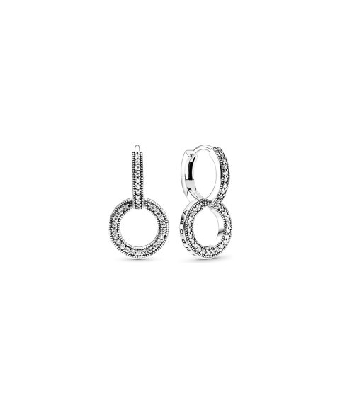 Pandora Sparkling Double Hoop Joia Brincos Mulher 299052C01 Pandora Sparkling Double Hoop Joia Brincos Mulher 299052C01