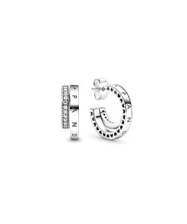 Pandora Pavé Double Hoop Joia Brincos Mulher 299056C01