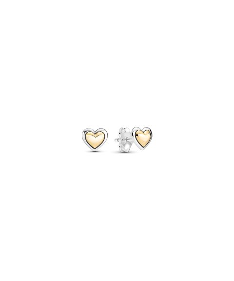 Pandora Domed Golden Heart 14K Gold Joia Brincos Mulher 299389C00 Pandora Domed Golden Heart 14K Gold Joia Brincos Mulher 299389C00