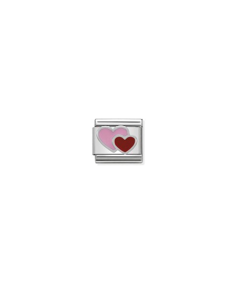 Nomination Composable Classic Pink and Red Double Heart Link Mulher 330202 16 Nomination Composable Classic Pink and Red Double Heart Link Mulher 330202 16