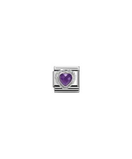 Nomination Heart-Shaped Faceted Purple Stone Acessório de Joia Link Mulher 330603 001