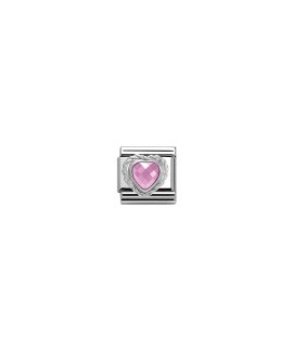 Nomination Heart-Shaped Faceted Pink Stone Acessório de Joia Link Mulher 330603 003